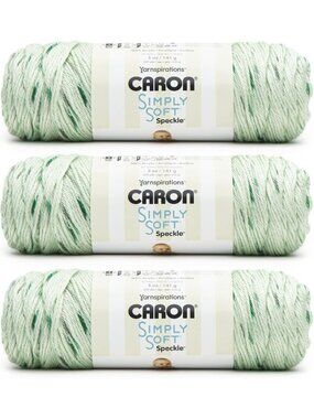 Soft Speckle Acrylic Yarn for Crocheting - White Sage, 3-Pack, Craft Supplies